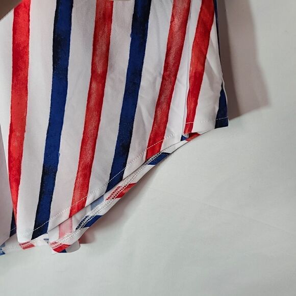 26W 28W Midi Crepe Skirt Red Blue Pockets Pull on - Picture 8 of 10